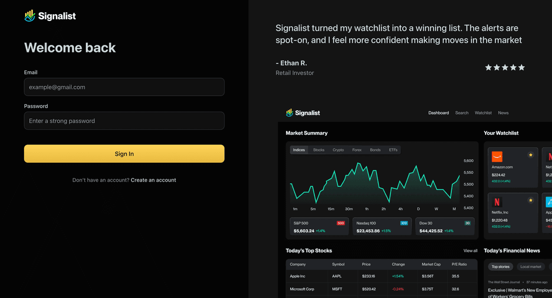 Signalist - Stock Tracker