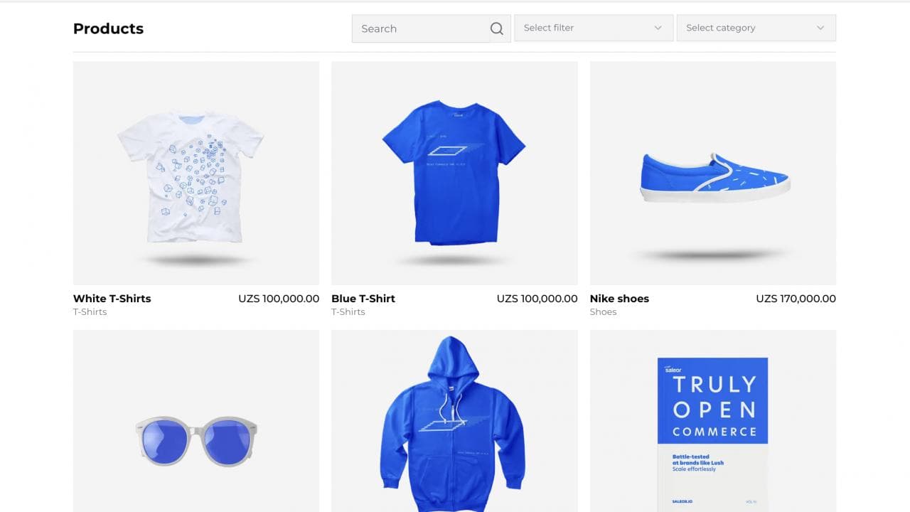 Seleor E-commerce website preview