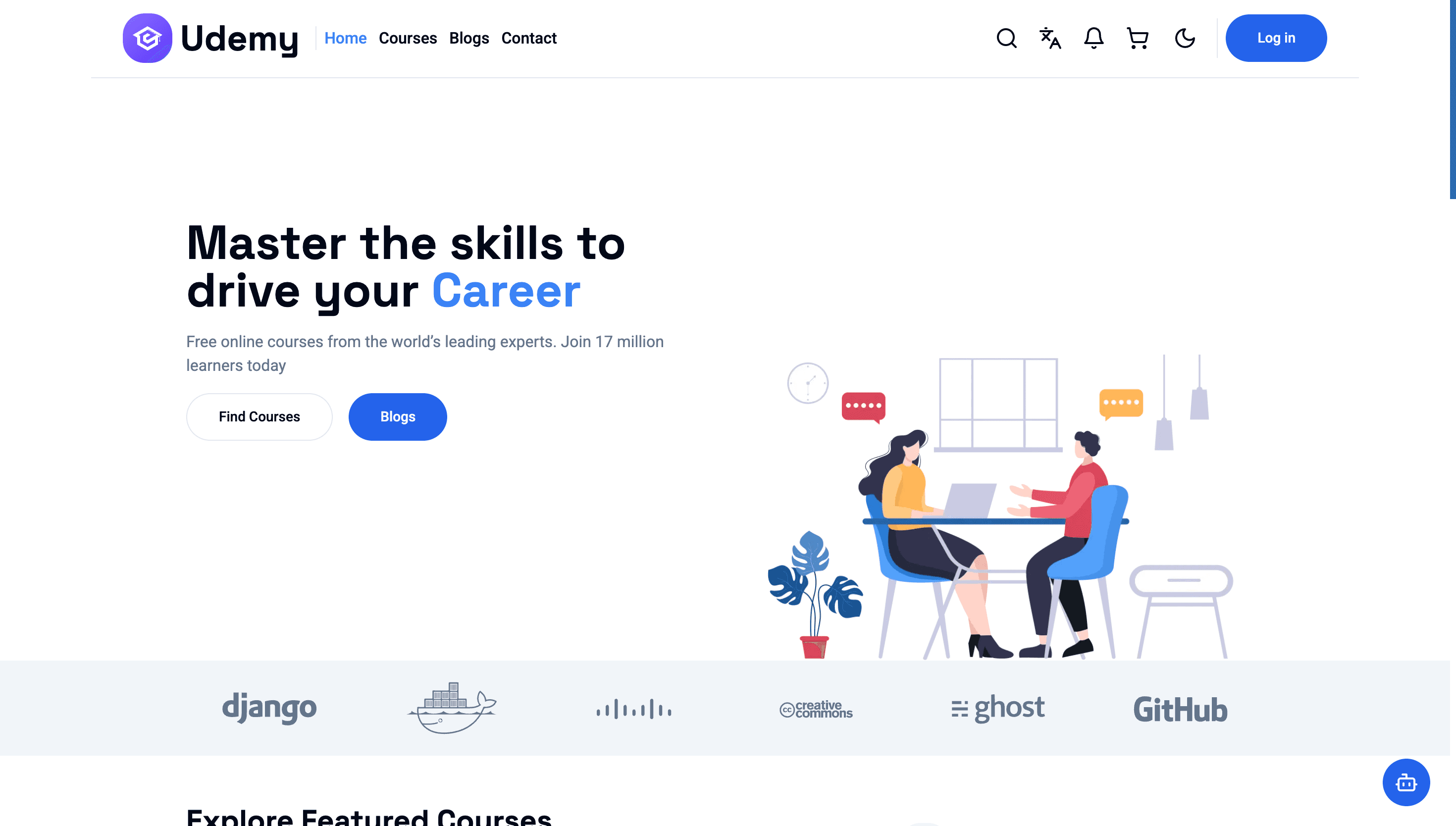 Udemy clone website preview